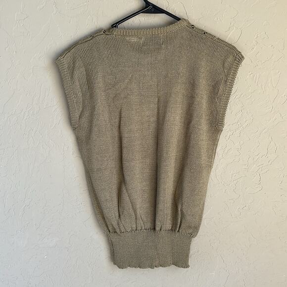 Evan-Picone‎ vintage brown sweater sleeve less top size large - Picture 4 of 4